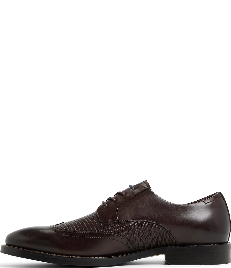 Ted Baker London Men's Hackney Lizard Embossed Leather Brogue Wingtip Dress Derby Oxfords