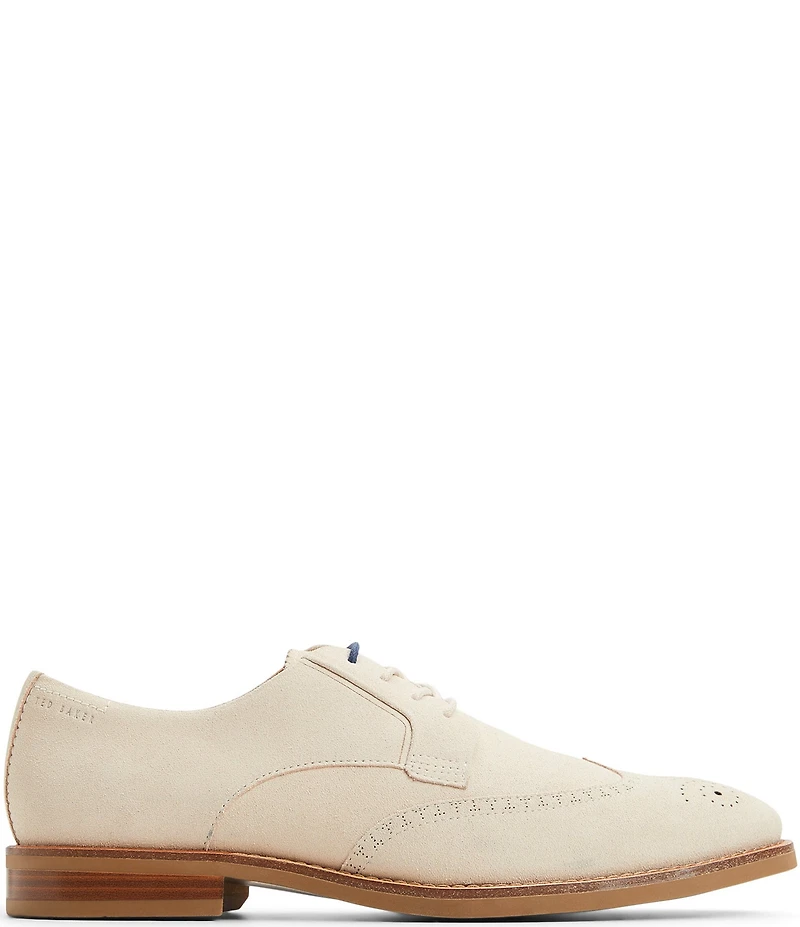Ted Baker London Men's Hackney Suede Wingtip Brogue Detail Derby Oxfords