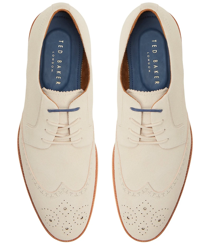 Ted Baker London Men's Hackney Suede Wingtip Brogue Detail Derby Oxfords