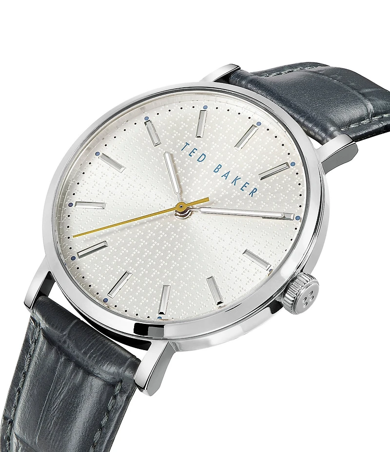 Ted Baker London Men's Phylipa 3-Hand Grey Strap Watch