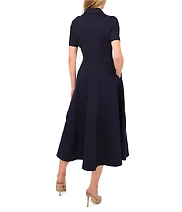 Ted Baker London Polo Point Collar Short Sleeve A-Line Dress