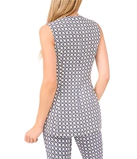 Ted Baker London Printed Coordinating Crepe Round Neck Sleeveless Tunic