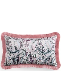 Ted Baker London Retro Paisley Fringe Printed Velvet Decorative Pillow