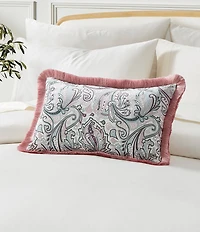 Ted Baker London Retro Paisley Fringe Printed Velvet Decorative Pillow