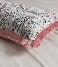 Ted Baker London Retro Paisley Fringe Printed Velvet Decorative Pillow