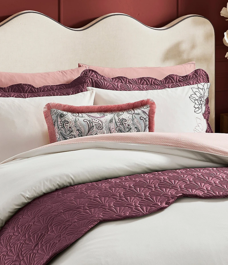 Ted Baker London Retro Paisley Fringe Printed Velvet Decorative Pillow