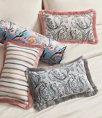 Ted Baker London Retro Paisley Fringe Printed Velvet Decorative Pillow