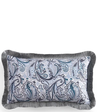 Ted Baker London Retro Paisley Fringe Printed Velvet Decorative Pillow