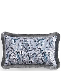 Ted Baker London Retro Paisley Fringe Printed Velvet Decorative Pillow