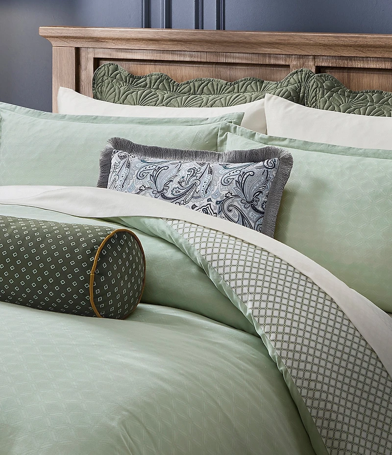 Ted Baker London Retro Paisley Fringe Printed Velvet Decorative Pillow