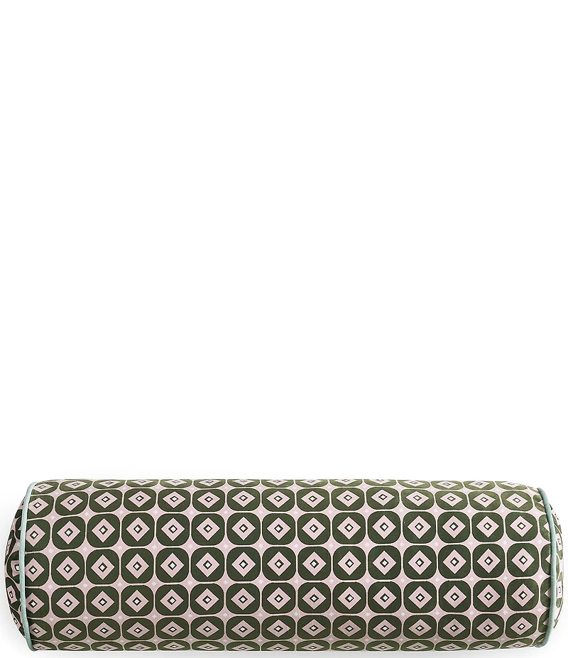 Ted Baker London Retro Printed Velvet Bolster Decorative Pillow