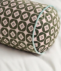 Ted Baker London Retro Printed Velvet Bolster Decorative Pillow