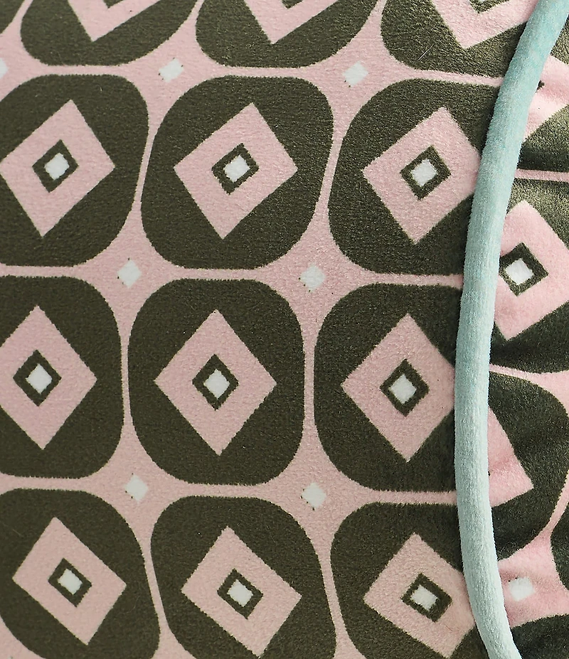 Ted Baker London Retro Printed Velvet Bolster Decorative Pillow