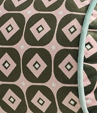 Ted Baker London Retro Printed Velvet Bolster Decorative Pillow