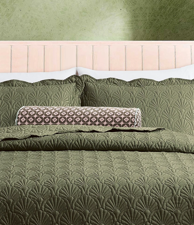 Ted Baker London Retro Printed Velvet Bolster Decorative Pillow