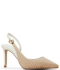 Ted Baker London Sadie Woven Raffia Pearl Ornament Detail Slingback Pumps