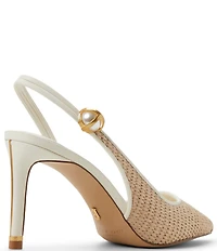 Ted Baker London Sadie Woven Raffia Pearl Ornament Detail Slingback Pumps