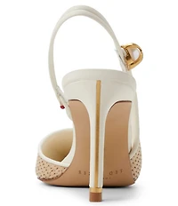 Ted Baker London Sadie Woven Raffia Pearl Ornament Detail Slingback Pumps