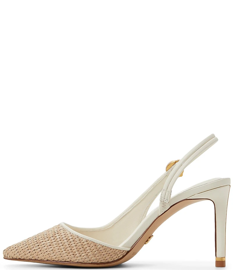 Ted Baker London Sadie Woven Raffia Pearl Ornament Detail Slingback Pumps
