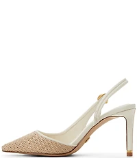 Ted Baker London Sadie Woven Raffia Pearl Ornament Detail Slingback Pumps