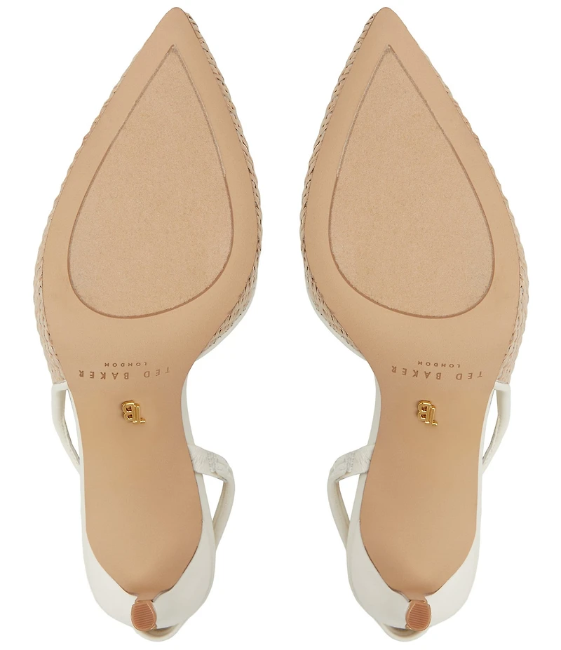 Ted Baker London Sadie Woven Raffia Pearl Ornament Detail Slingback Pumps