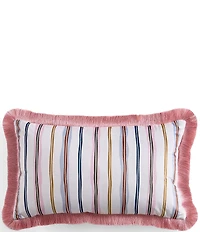 Ted Baker London Scallop Stripe Velvet Fringe Decorative Accent Pillow