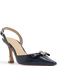 Ted Baker London Sienna Leather Rose Ornament Bow Slingback Pumps