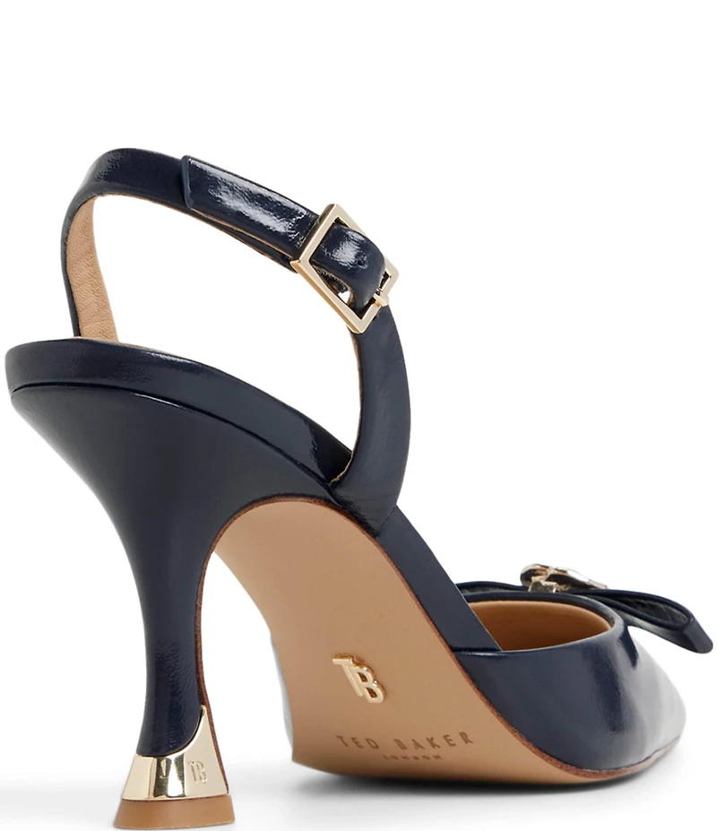Ted Baker London Sienna Leather Rose Ornament Bow Slingback Pumps