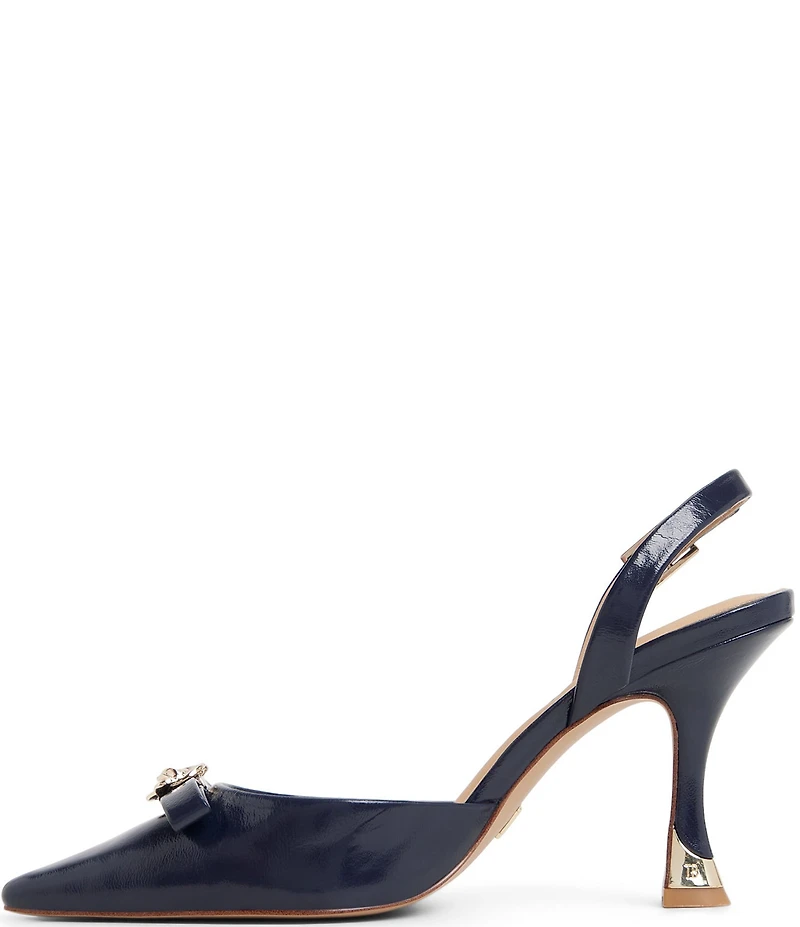 Ted Baker London Sienna Leather Rose Ornament Bow Slingback Pumps
