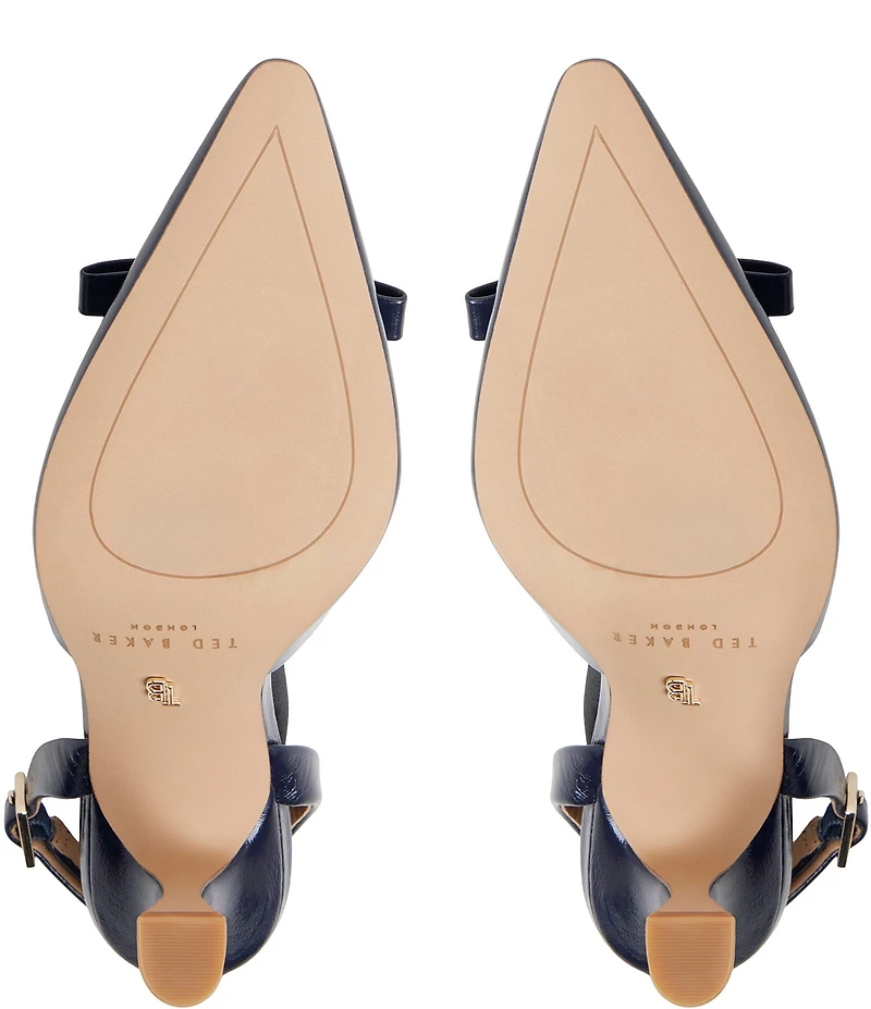 Ted Baker London Sienna Leather Rose Ornament Bow Slingback Pumps