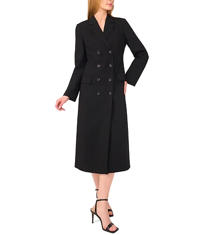 Ted Baker London Single Breasted Notch Lapel Long Sleeve Button Front Coat