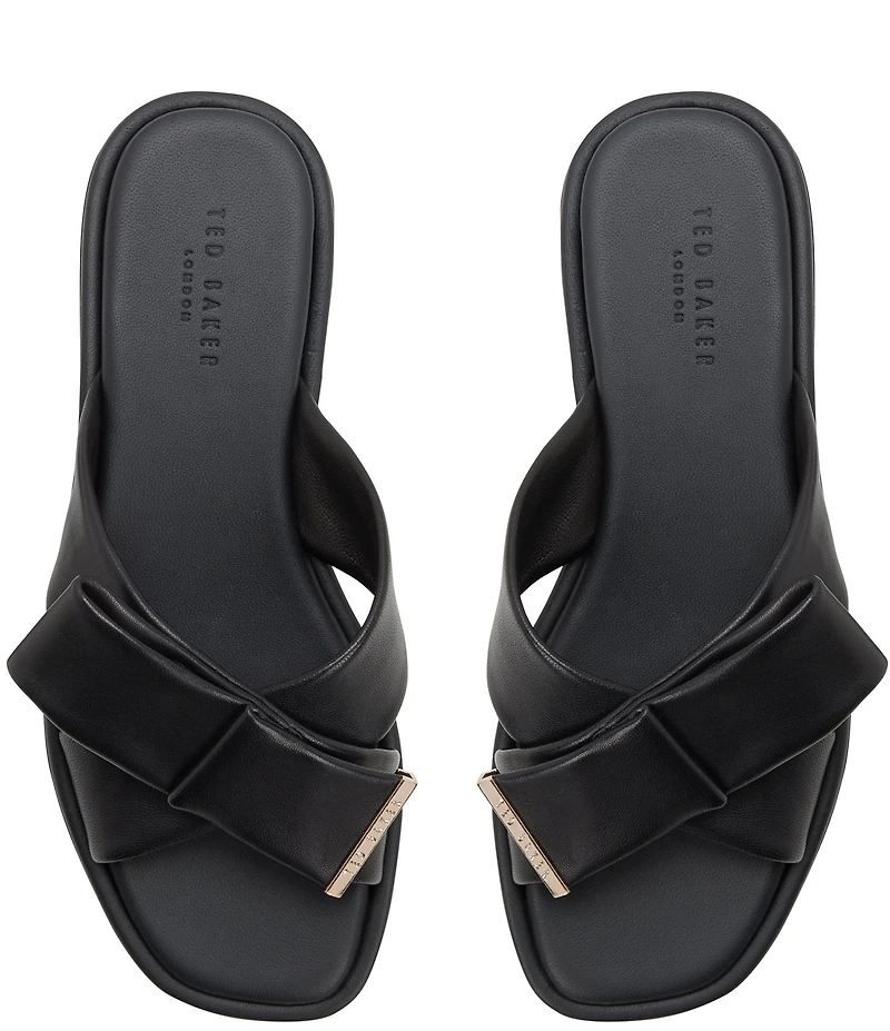 Ted Baker London Spencer Leather Bow Slide Sandals