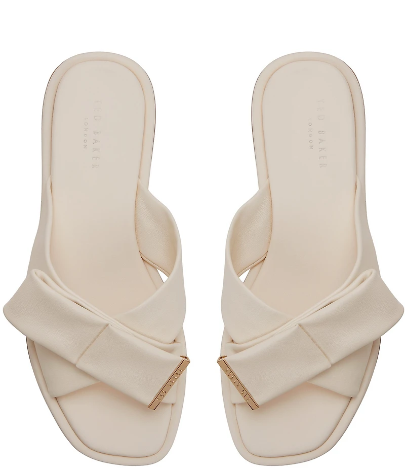 Ted Baker London Spencer Leather Bow Slide Sandals