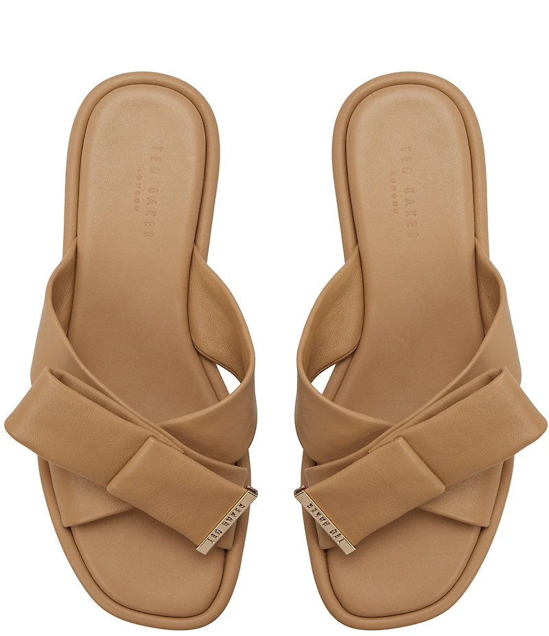 Ted Baker London Spencer Leather Bow Slide Sandals
