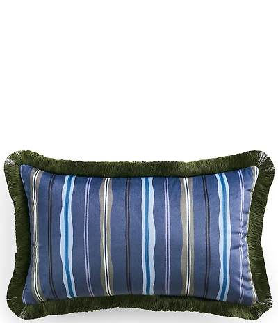 Ted Baker London Stripe Print Fringe Ruffle Hem Decorative Pillow