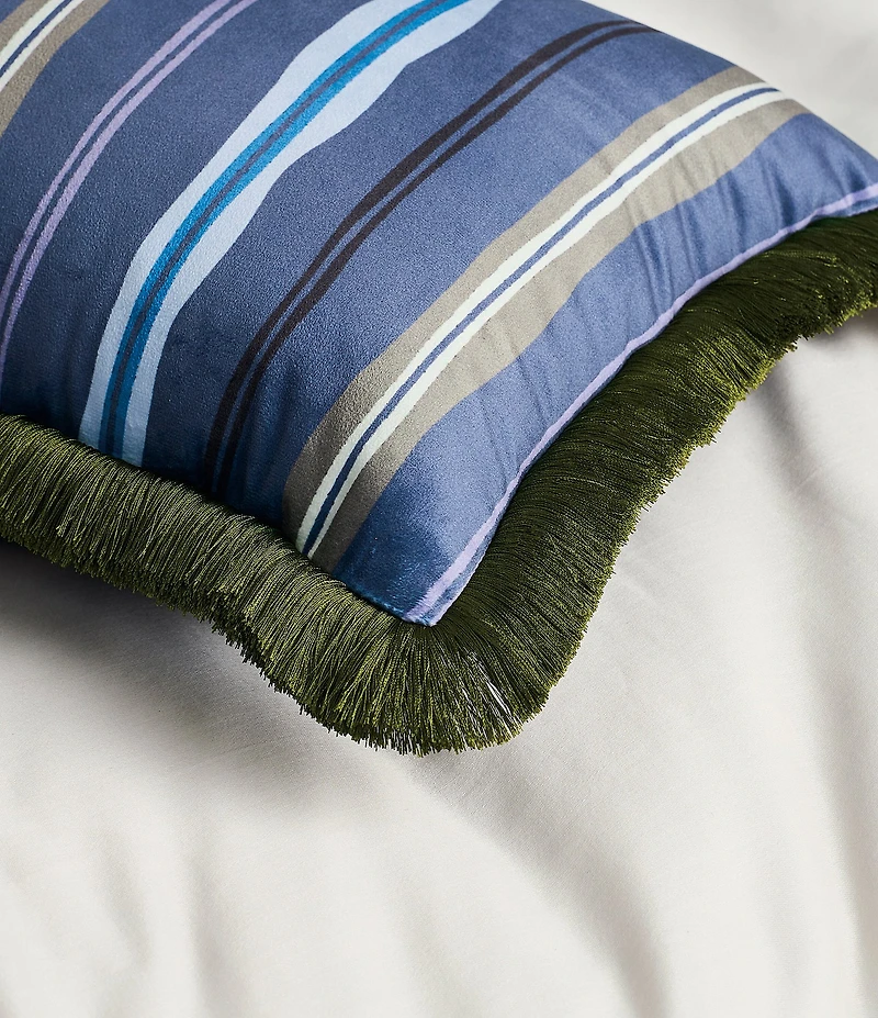 Ted Baker London Stripe Print Fringe Ruffle Hem Decorative Pillow