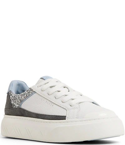 Ted Baker London Women's Adison Leather Glitter Accent Platform Sneakers