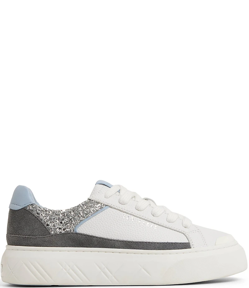 Ted Baker London Women's Adison Leather Glitter Accent Platform Sneakers