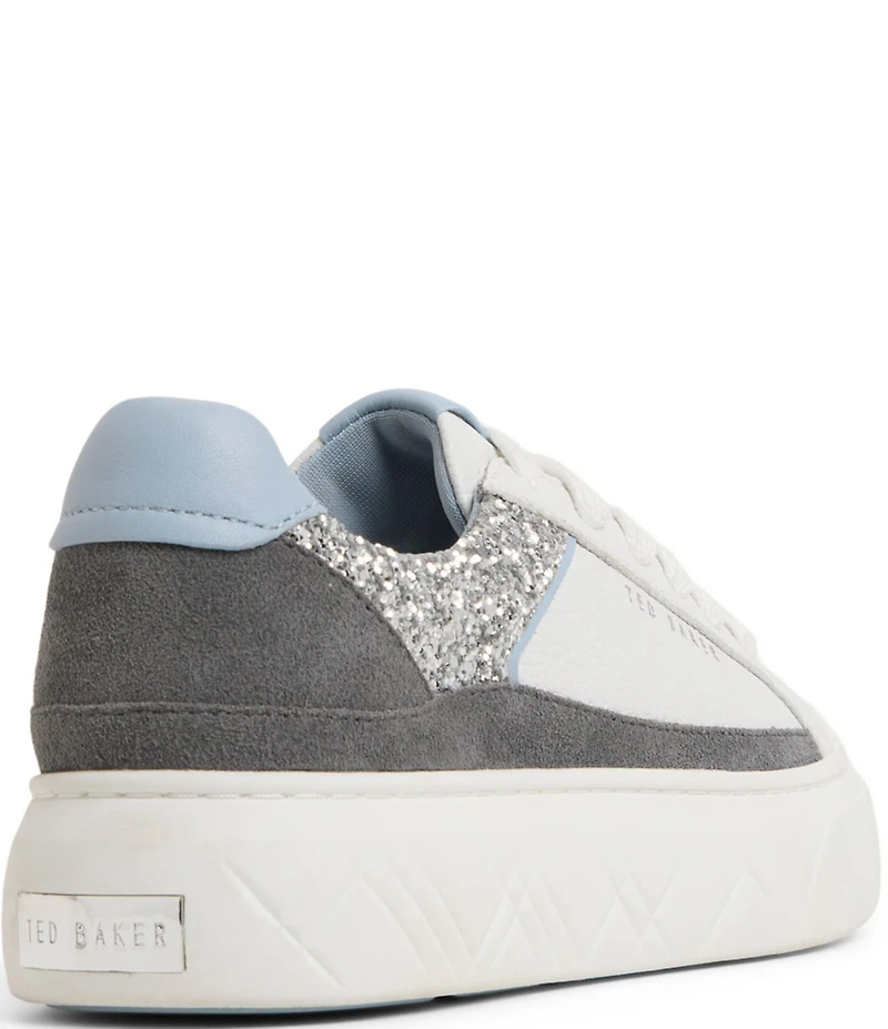 Ted Baker London Women's Adison Leather Glitter Accent Platform Sneakers