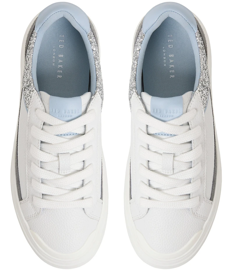 Ted Baker London Women's Adison Leather Glitter Accent Platform Sneakers