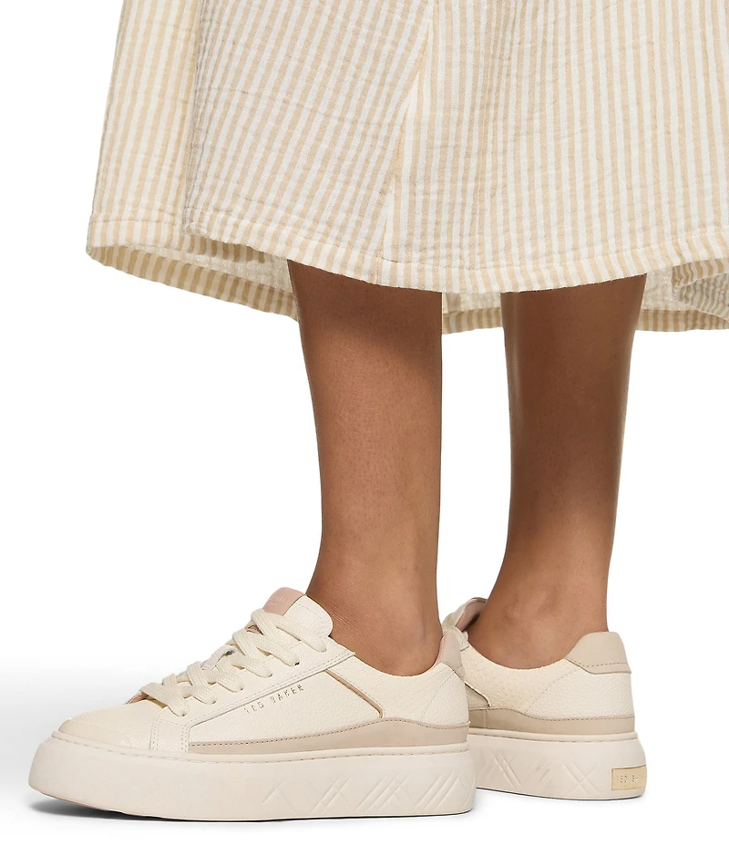 Ted Baker London Women's Adison Snake Paneled Leather Platform Sneakers