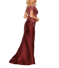 Terani Couture Beaded Off-the-Shoulder Mermaid Gown