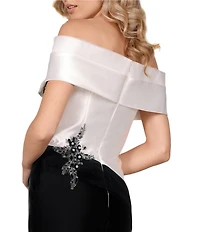 Terani Couture Beaded Off-the-Shoulder Mermaid Gown