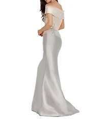 Terani Couture Beaded Off-the-Shoulder Mermaid Gown