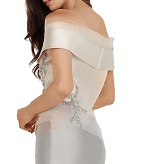 Terani Couture Beaded Off-the-Shoulder Mermaid Gown