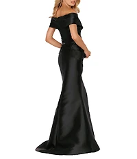 Terani Couture Beaded Off-the-Shoulder Mermaid Gown