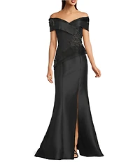 Terani Couture Beaded Off-the-Shoulder Mermaid Gown
