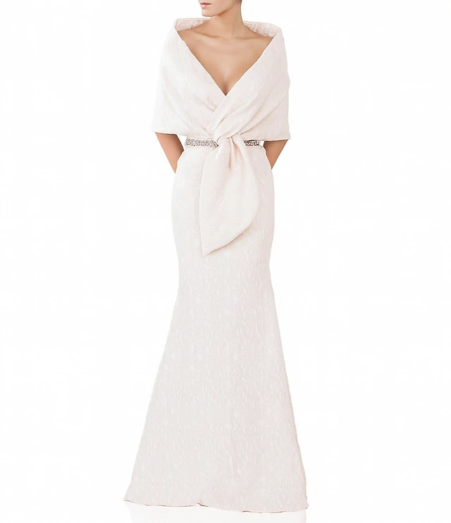 chinese dress ladies Nana Gotti White Turtleneck Lace Maxi Dress