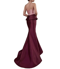 Terani Couture Fluted Top Two Tone Gown