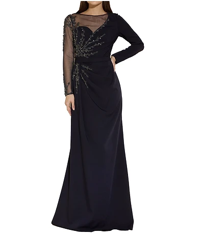 Terani Couture Illusion Neck Beaded Gown
